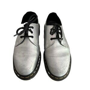 Dr Martens 1461 Reflective Rainbow Metallic Silver Leather Oxford Shoes Women 7